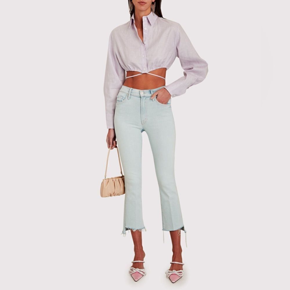 MOTHER The Insider Crop Step Fray Jeans in Sexico Mexico 29